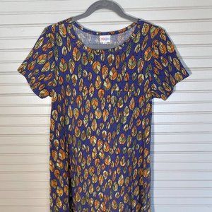 LulaRoe High-Low Dress Small Blue Geometric
